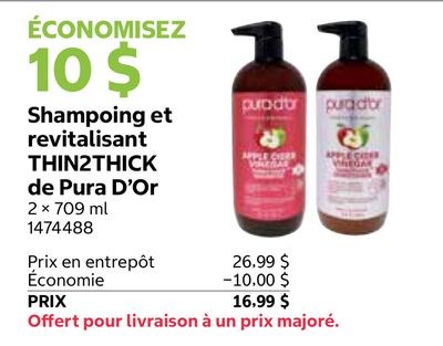 Shampoing et revitalisant THIN2THICK de Pura D'…