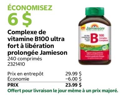 Complexe de vitamine B100 ultra fort à libérati…