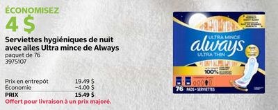 Serviettes hygiéniques de nuit avec ailes Ultra…