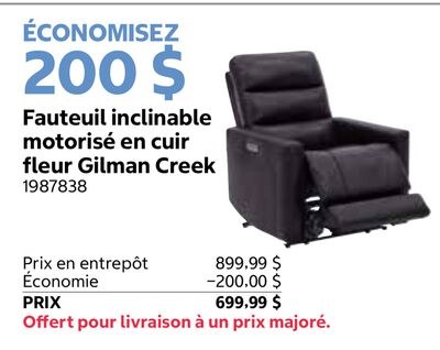 Fauteuil inclinable motorisé en cuir fleur Gilm…