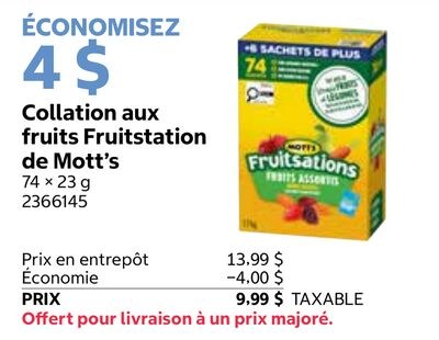 Collation aux fruits Fruitstation de Mott's