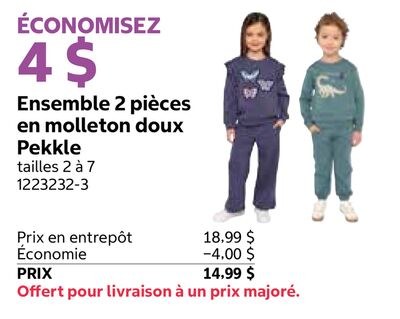 Ensemble 2 pièces en molleton doux Pekkle