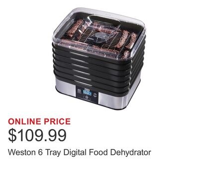 Weston 6 Tray Digital Food Dehydrator