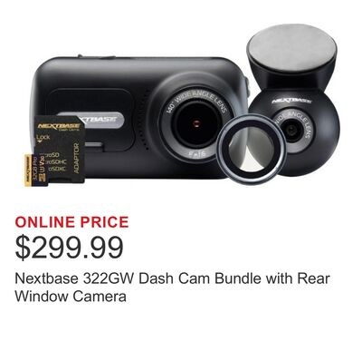 Nextbase 322GW Dash Cam Bundle with Rear Window…