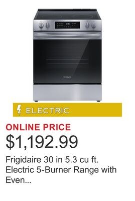 Frigidaire 30 in 5.3 cu ft. Electric 5-Burner R…