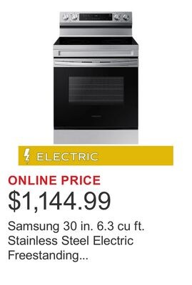 Samsung 30 in. 6.3 cu ft. Stainless Steel Elect…