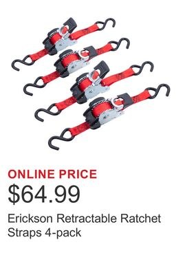 Erickson Retractable Ratchet Straps 4-pack