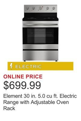 Element 30 in. 5.0 cu ft. Electric Range with A…
