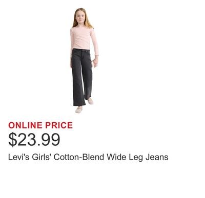 Levi's Girls' Cotton-Blend Wide Leg Jeans