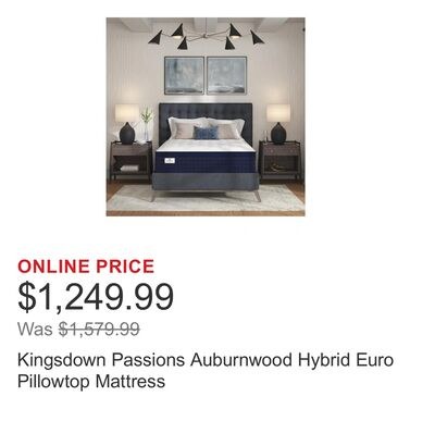 Kingsdown Passions Auburnwood Hybrid Euro Pillo…