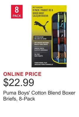 Puma Boys' Cotton Blend Boxer Briefs, 8-Pack