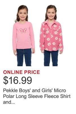 Pekkle Boys' and Girls' Micro Polar Long Sleeve…