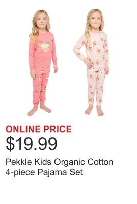 Pekkle Kids Organic Cotton 4-piece Pajama Set