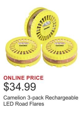 Camelion 3-pack Rechargeable LED Road Flares