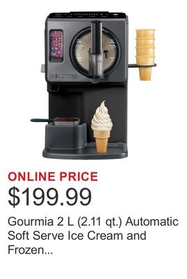Gourmia 2 L (2.11 qt.) Automatic Soft Serve Ice…
