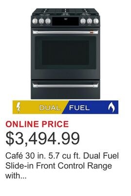 Café 30 in. 5.7 cu ft. Dual Fuel Slide-in Front…