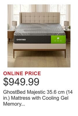 GhostBed Majestic 35.6 cm (14 in.) Mattress wit…