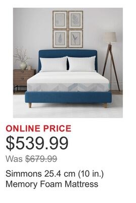 Simmons 25.4 cm (10 in.) Memory Foam Mattress