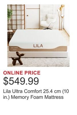 Lila Ultra Comfort 25.4 cm (10 in.) Memory Foam…