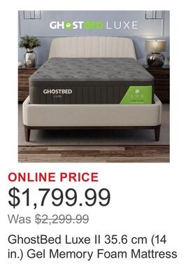 GhostBed Luxe II 35.6 cm (14 in.) Gel Memory Fo…