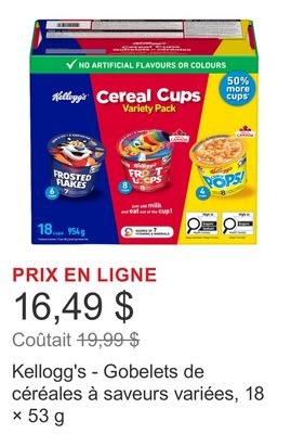Kellogg's - Gobelets de céréales à saveurs vari…