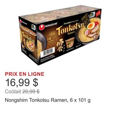 Nongshim Tonkotsu Ramen, 6 x 101 g