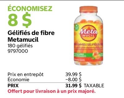 Gélifiés de fibre Metamucil