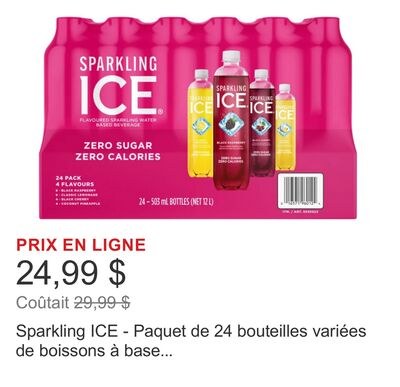 Sparkling ICE - Paquet de 24 bouteilles variées…