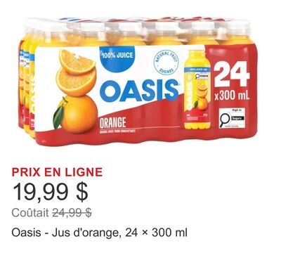 Oasis - Jus d'orange, 24 × 300 ml