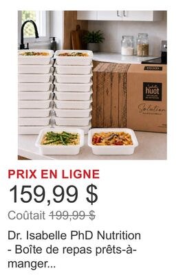 Dr. Isabelle PhD Nutrition - Boîte de repas prê…