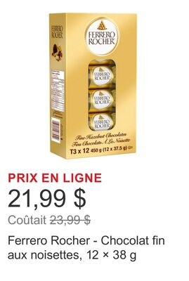 Ferrero Rocher - Chocolat fin aux noisettes, 12…