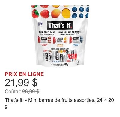 That's it. - Mini barres de fruits assorties, 2…