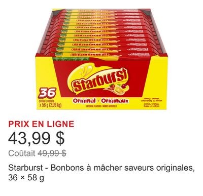 Starburst - Bonbons à mâcher saveurs originales…