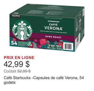 Café Starbucks -Capsules de café Verona, 54 god…