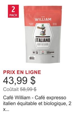 Café William - Café expresso italien équitable …