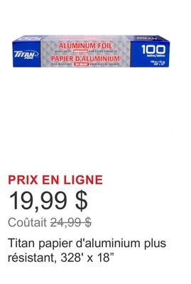 Titan papier d'aluminium plus résistant, 328' x…