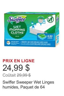 Swiffer Sweeper Wet Linges humides, Paquet de 64