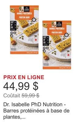 Dr. Isabelle PhD Nutrition - Barres protéinées …