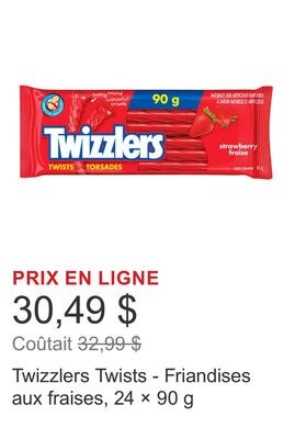 Twizzlers Twists - Friandises aux fraises, 24 ×…