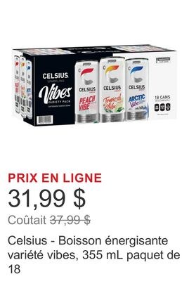 Celsius - Boisson énergisante variété vibes, 35…