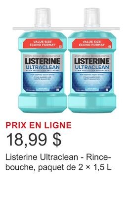 Listerine Ultraclean - Rince-bouche, paquet de …