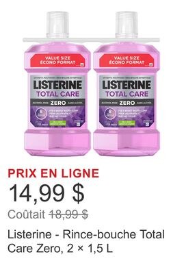 Listerine - Rince-bouche Total Care Zero, 2 × 1…
