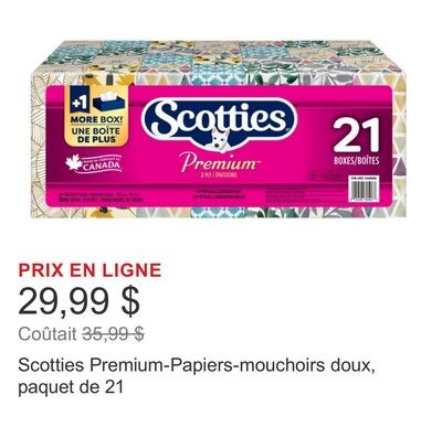 Scotties Premium-Papiers-mouchoirs doux, paquet…