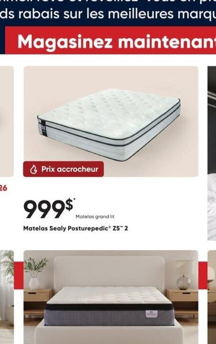 Matelas Sealy Posturepedic 25" 2