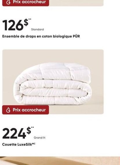 Ensemble de draps en coton biologique PÜR