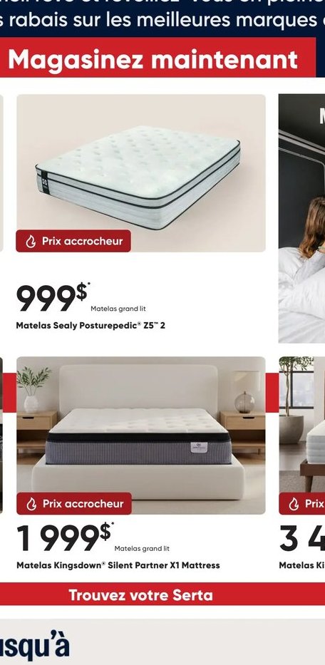 Matelas Sealy Posturepedic 25" 3
