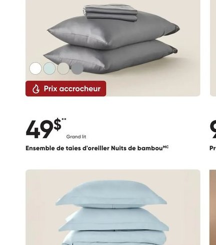 Ensemble de taies d'oreiller Nuits de bambou