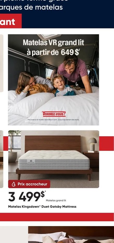 Matelas VR grand lit