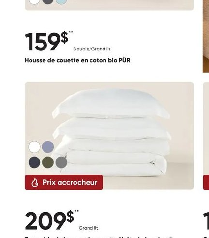Housse de couette en coton bio PÜR