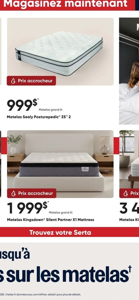 Matelas Sealy Posturepedic 25" 2